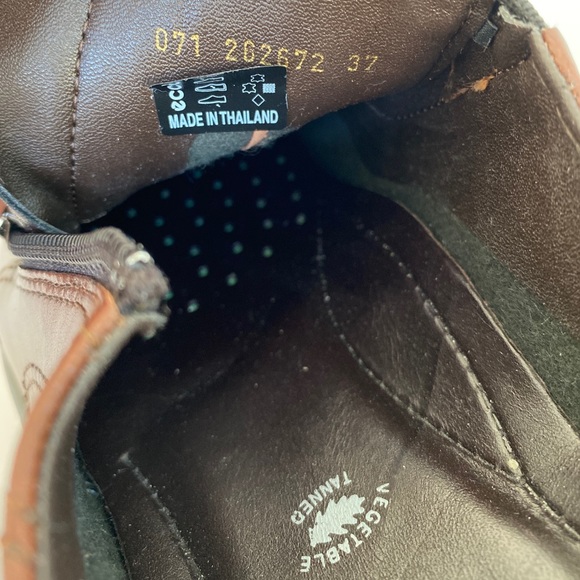 Ecco Brown Leather Slip-On Loafers Size 6.5 - Picture 7 of 8